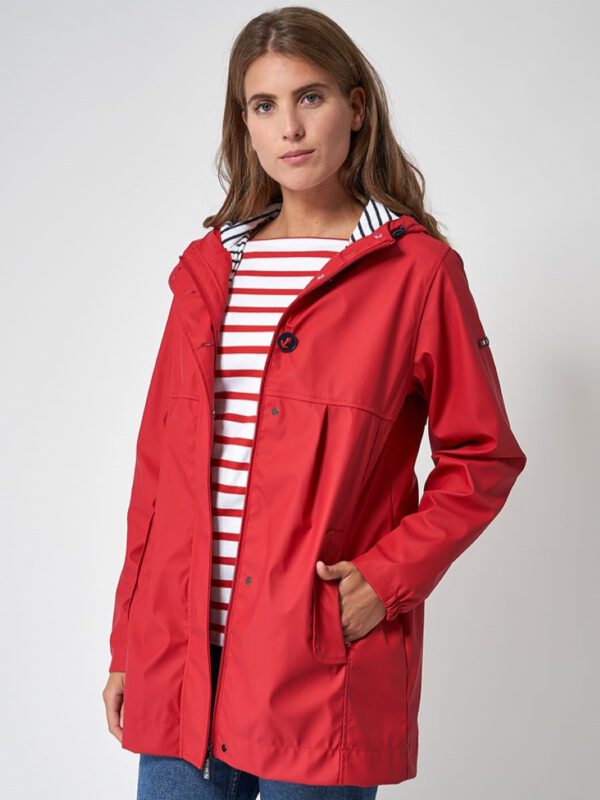 Red ladies raincoat Zoutelande