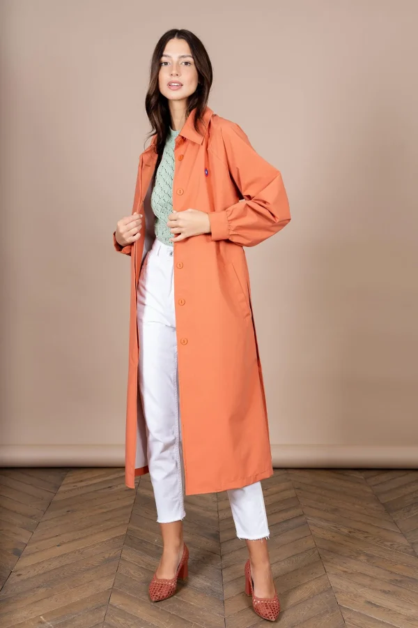 Ginger long ladies raincoat Madeleine