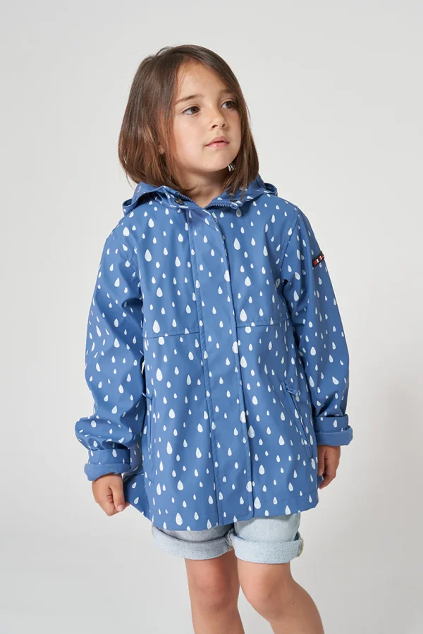 Blue/white drop girls raincoat Lanaye