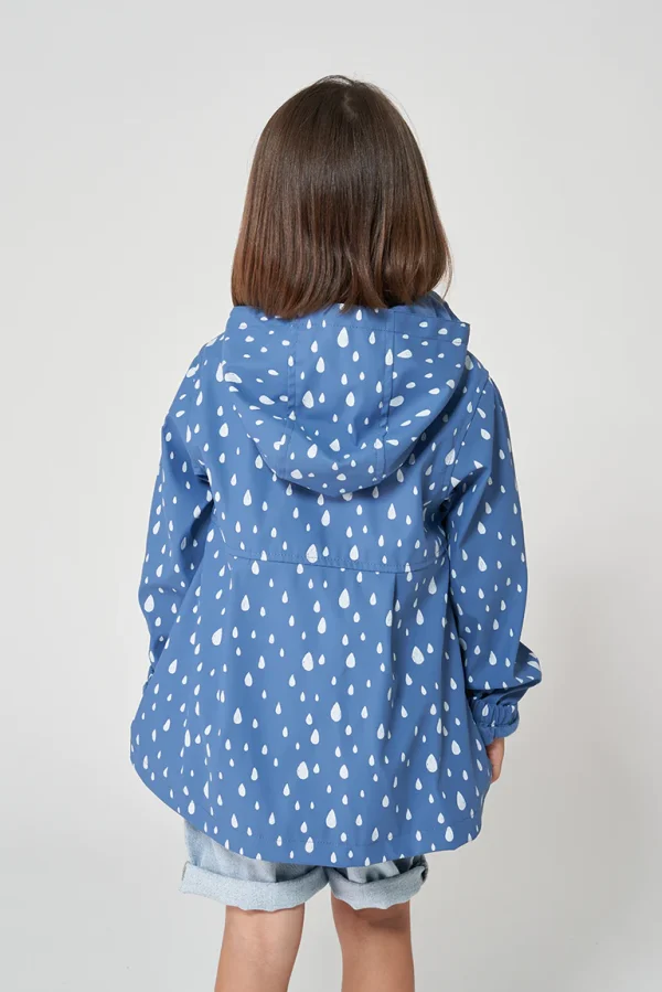 Blue/white drop girls raincoat Lanaye