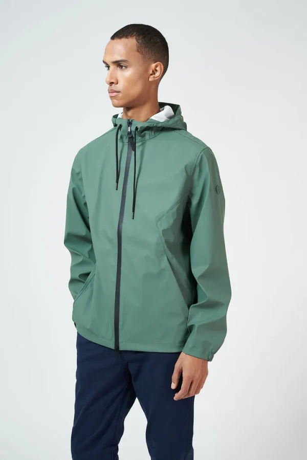 Green men's raincoat Rigning